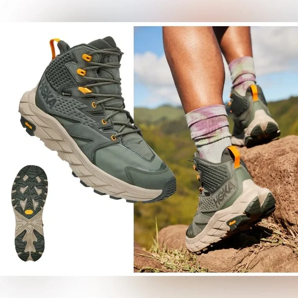 Mens HOKA Anacapa Mid GTX Hiking Boots/Sneakers - Picture 1 of 7